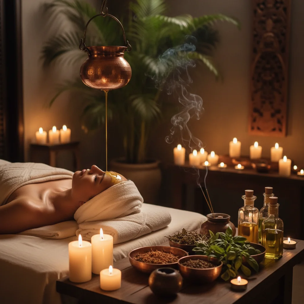 Shirodhara Ayurvedic oil treatment Ayurveda Retreat Bali
